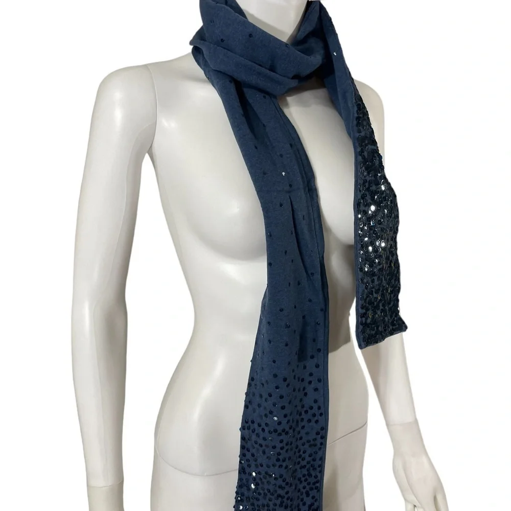 Lucky Brand Blue Sequins Scarf